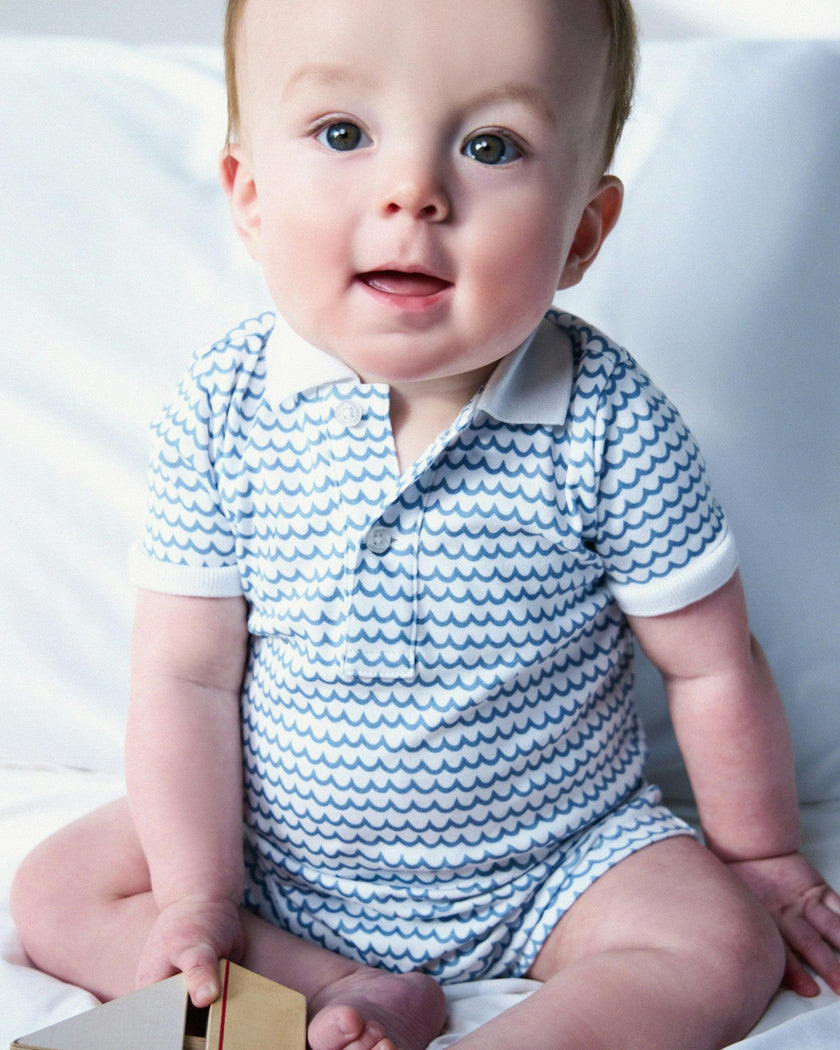 Baby's Pima Louis Play Romper in La Mer
