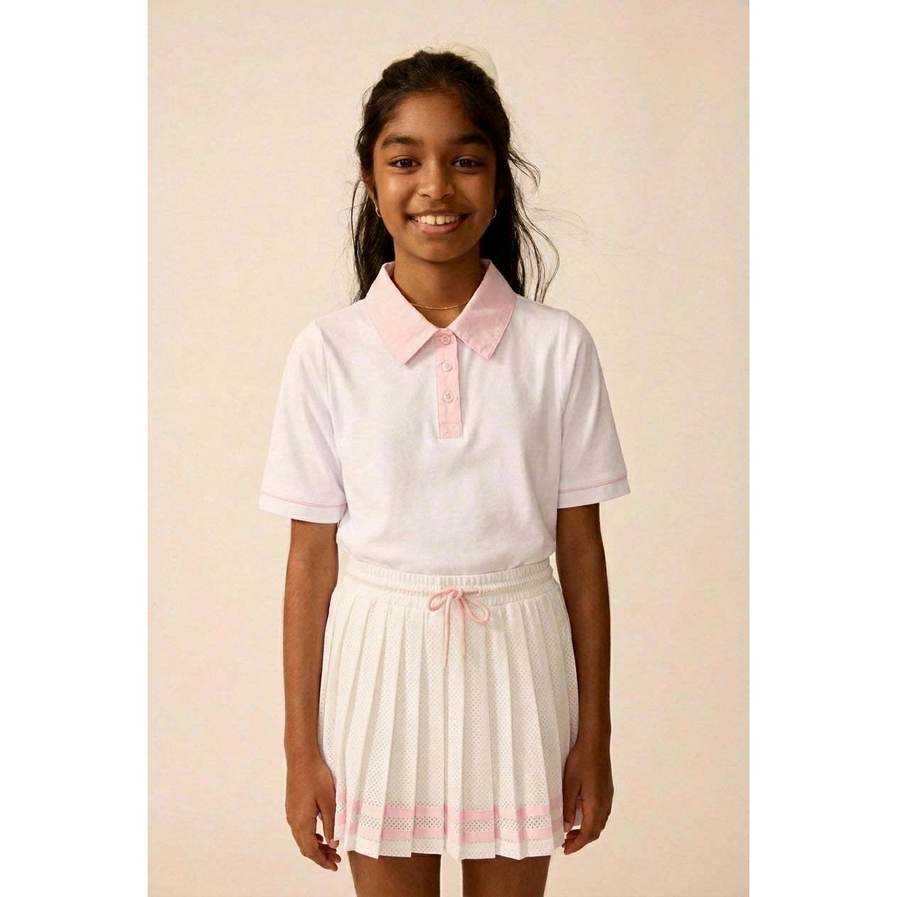 Tech Play Polo in Pink Trim
