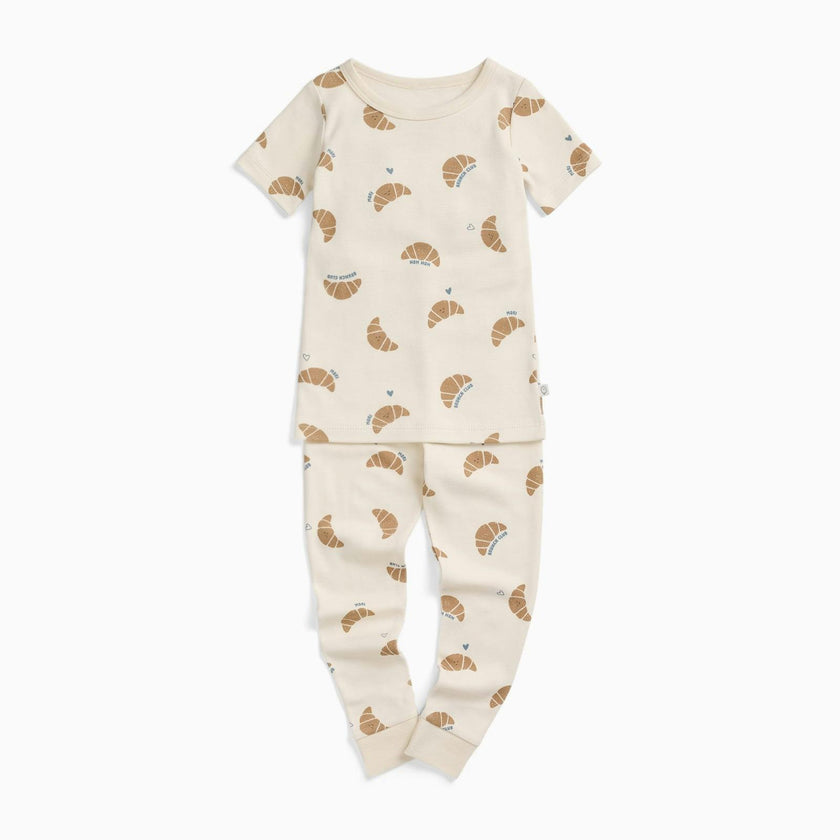 Petit Croissant Short Sleeve Pajama Set
