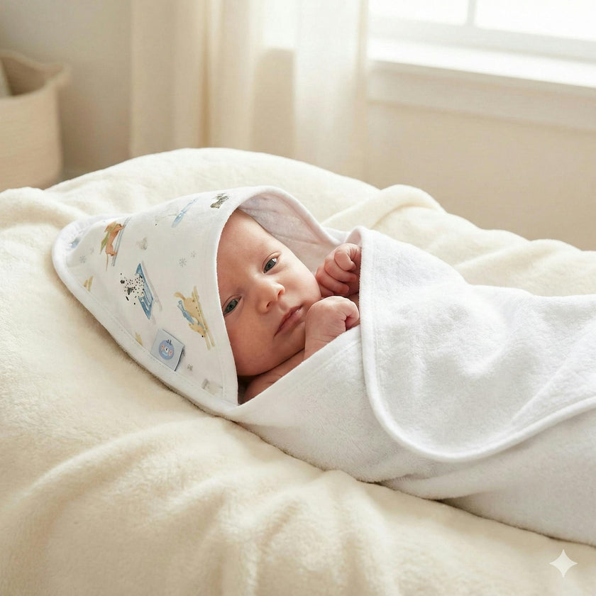 Ski Pups Boy Pima Hooded Towel