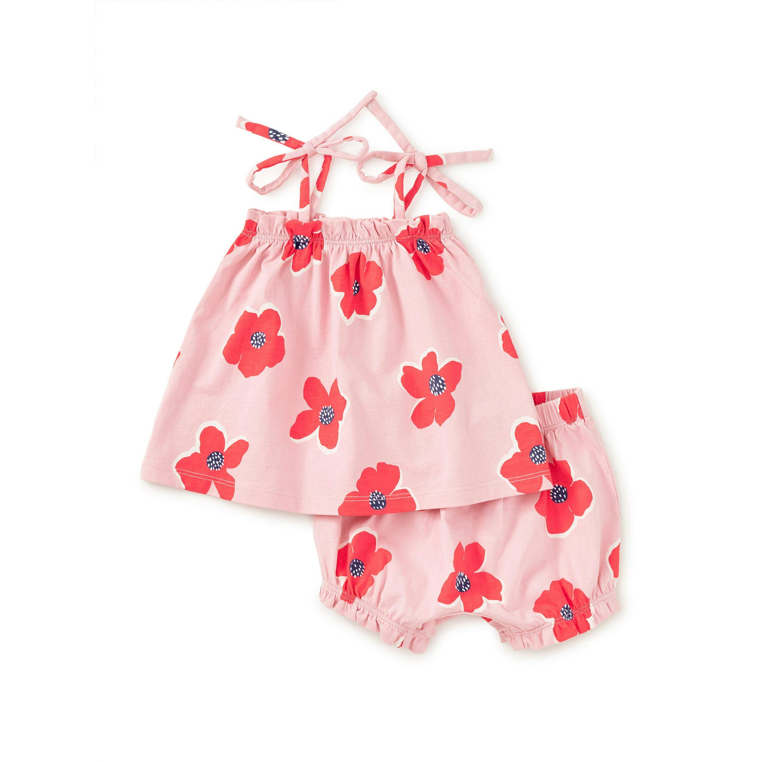 Tie Shoulder Baby Set, Rock Floral
