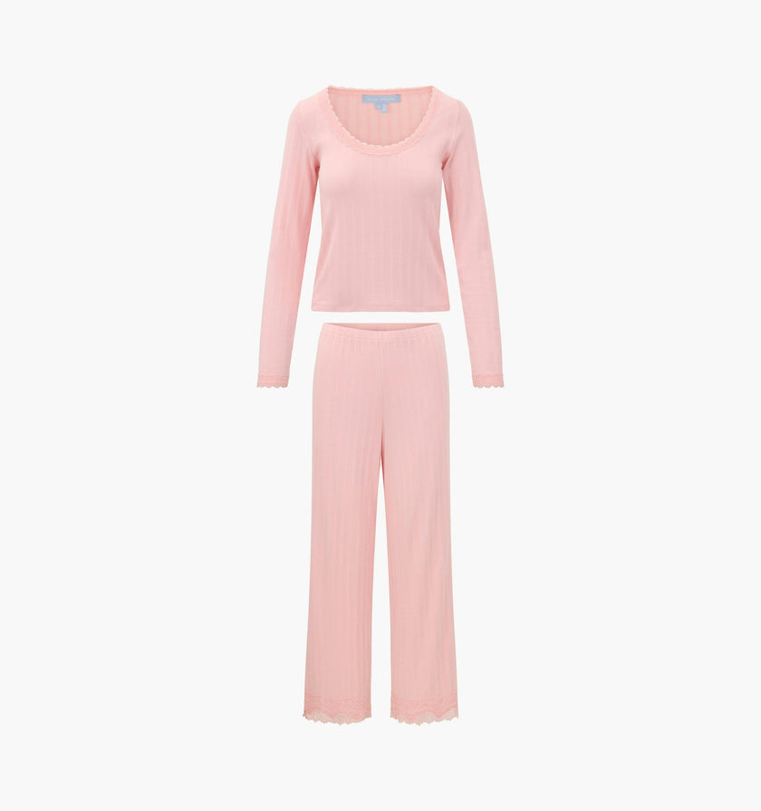 The Filippa Pointelle Pajama Set - Ballet Pink