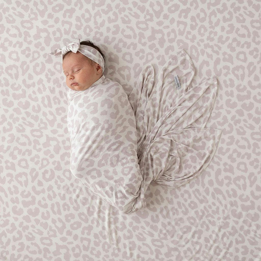 Laurel Leopard Swaddle Headband Set