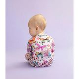 Watercolor Butterfly Footie Ruffled Zippered One Piece