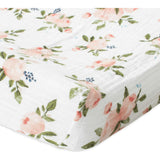 Cotton Muslin Changing Pad Cover - Watercolor Roses