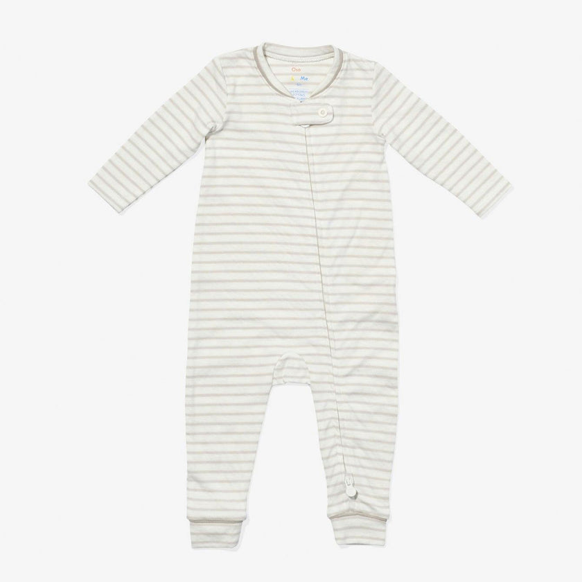 Ziggy Zip Romper, Cloud Mini Stripe