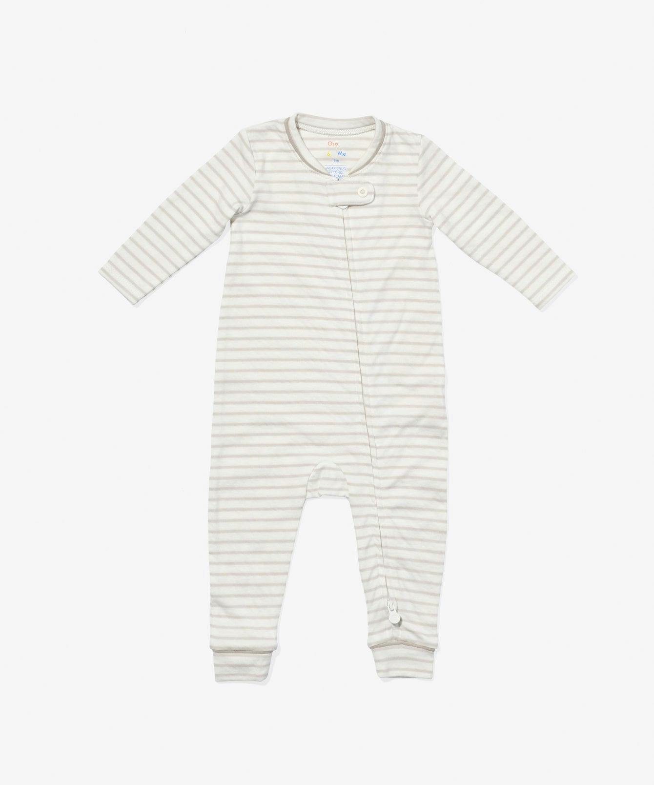 Ziggy Zip Romper, Cloud Mini Stripe
