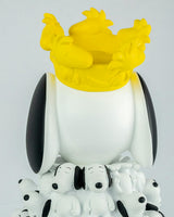 Snoopy KING with Mini Snoopies on Cape & Woodstock as Crown White & Yellow 17in