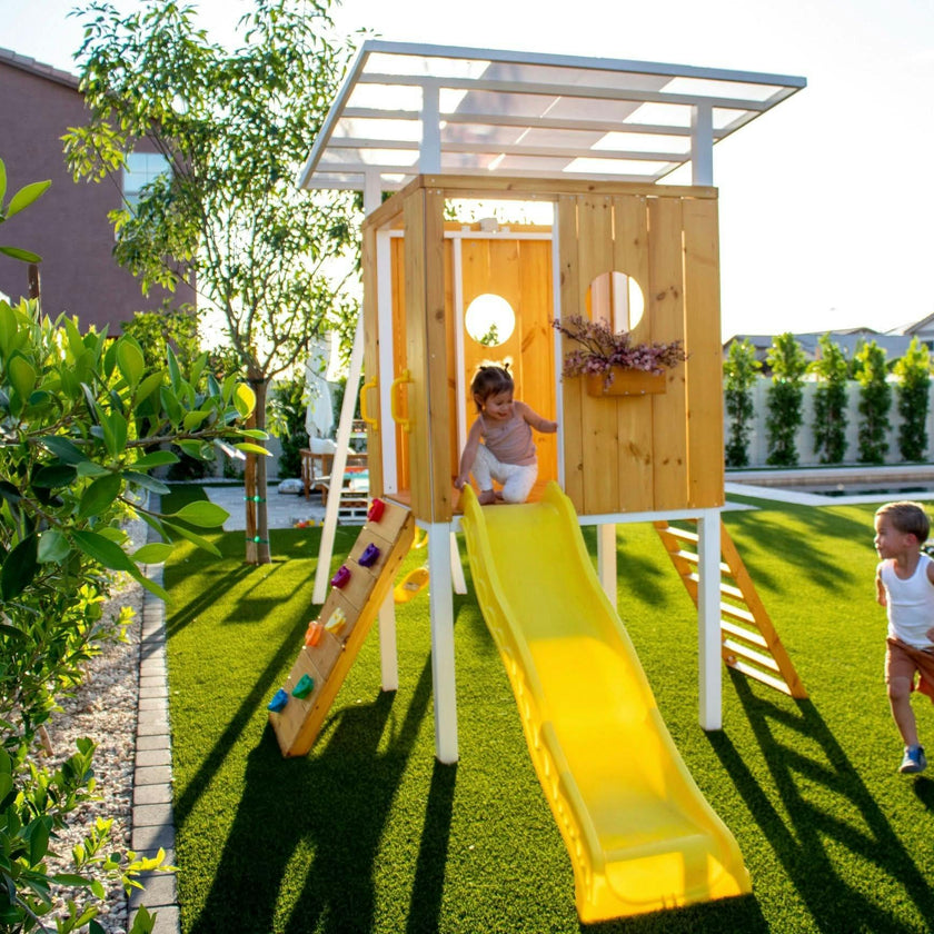 Forest - Modern Backyard Outdoor Swing Set 2 Swings And Trapeze Bar