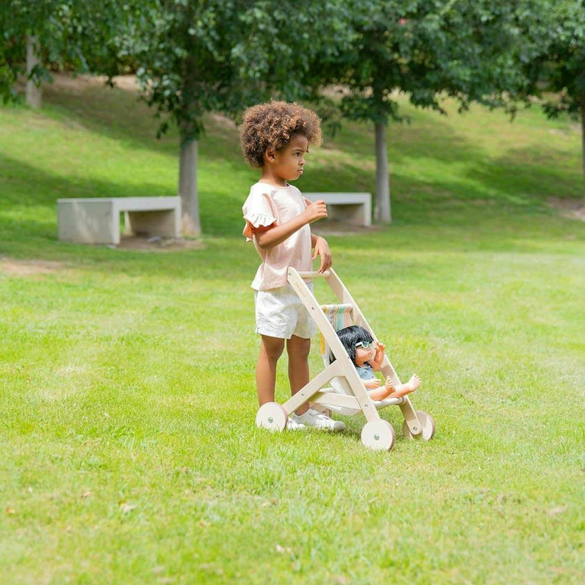 Wooden Doll Stroller for Dolls up to 15"