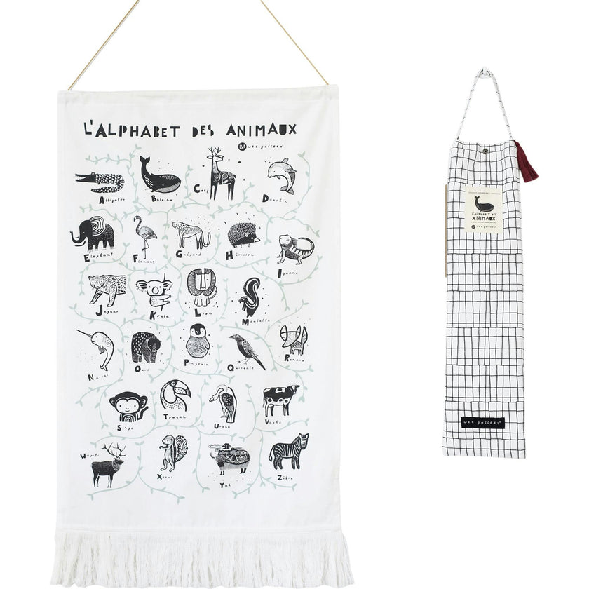 Animal Alphabet Printed Tapestry
