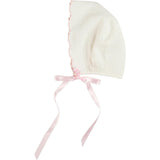 Scallop Edge Embroidered Bonnet in Pink (XS-M)