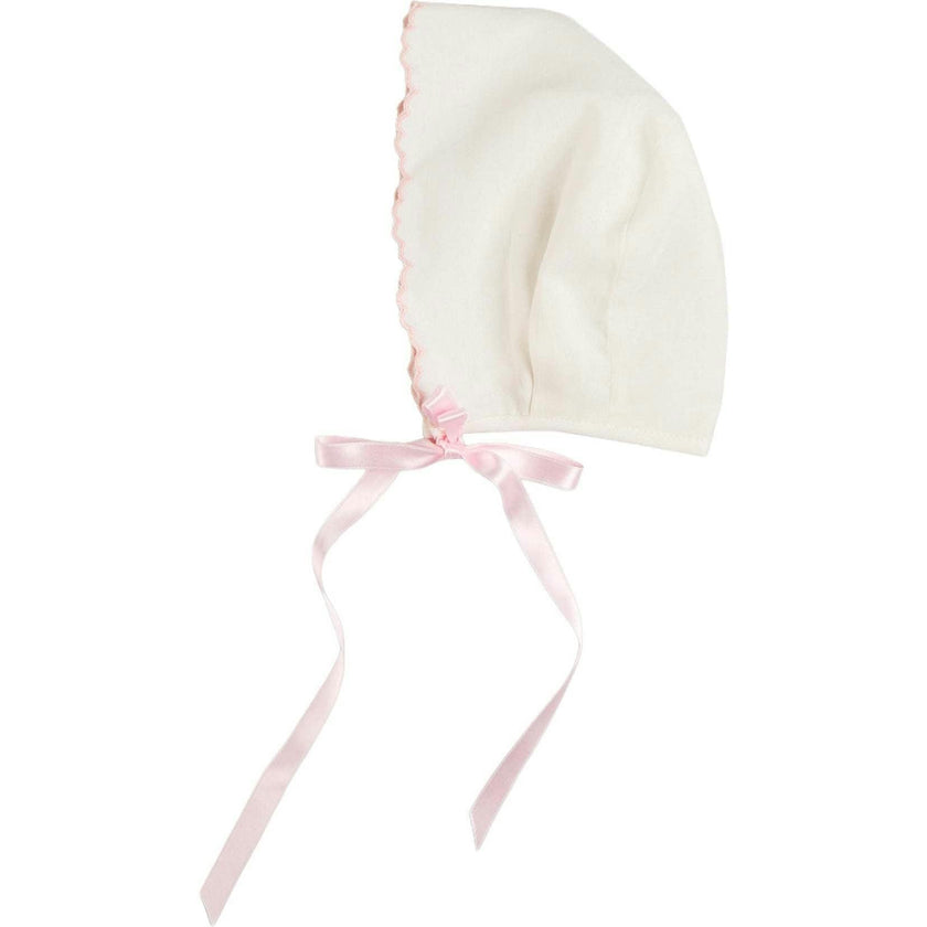 Scallop Edge Embroidered Bonnet in Blue (S-L)
