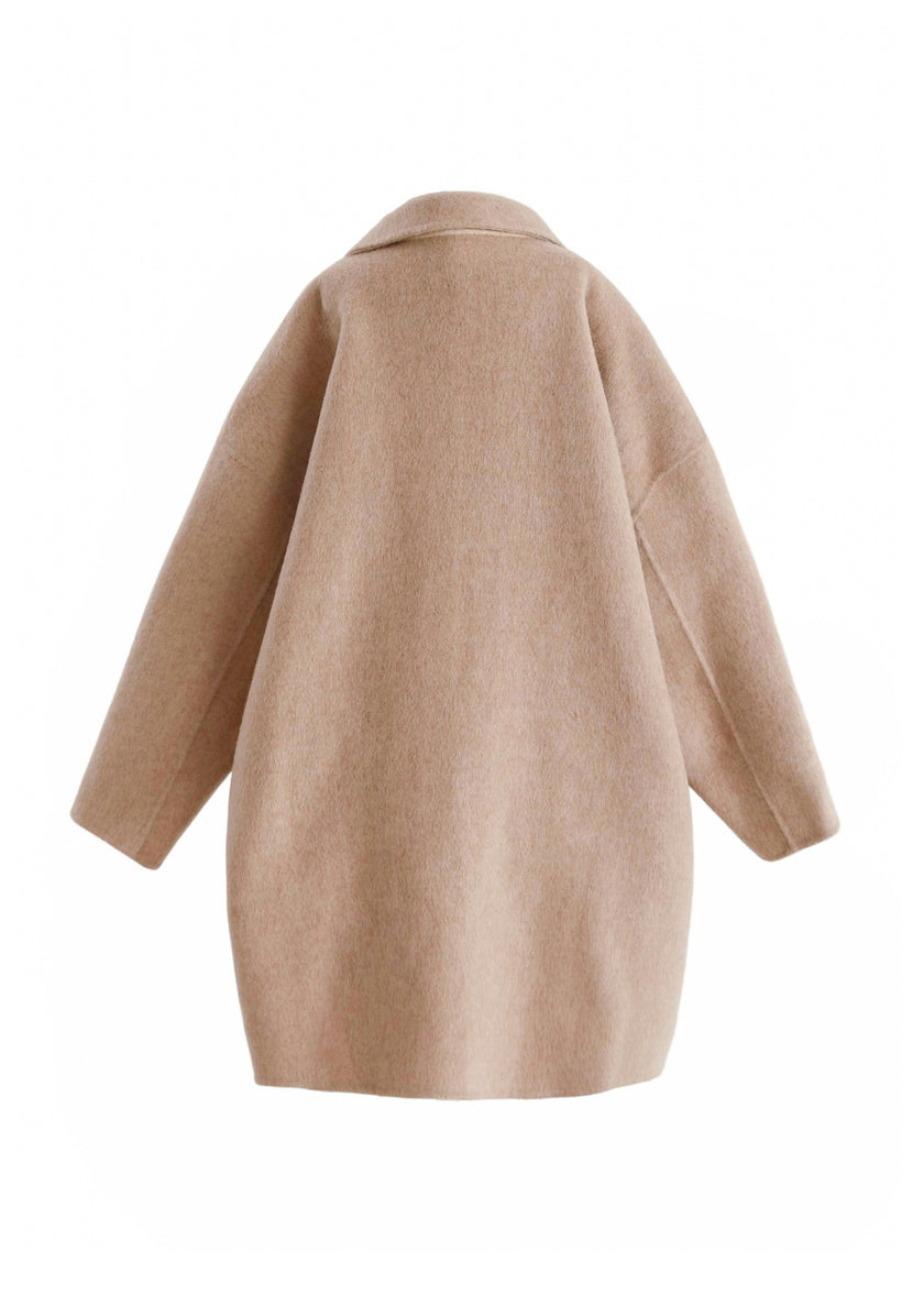 Champagne Wool Coat with Peter Pan Collar