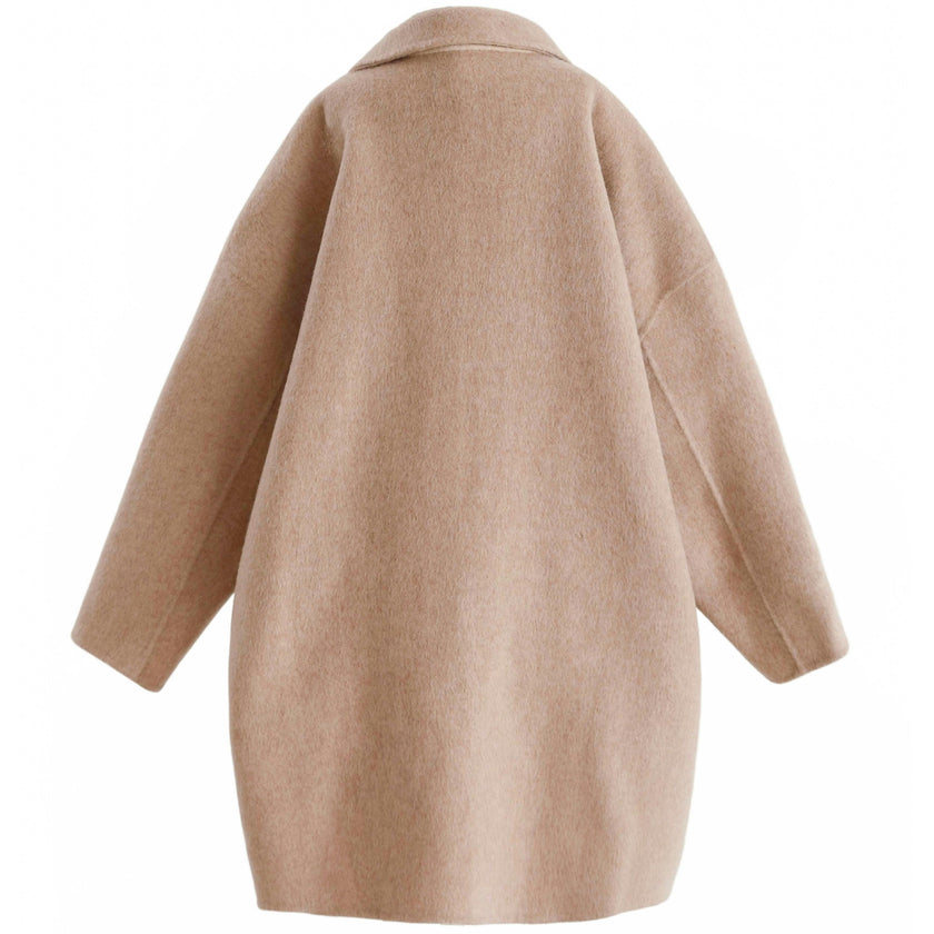 Champagne Wool Coat with Peter Pan Collar