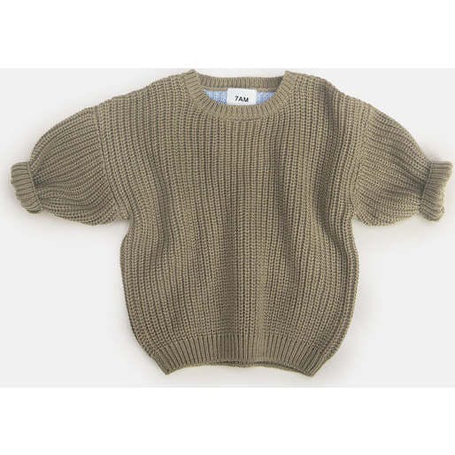 Chunky Ribbed Knit Round Neck Long Sleeve Wide Boxy Fit Sweater