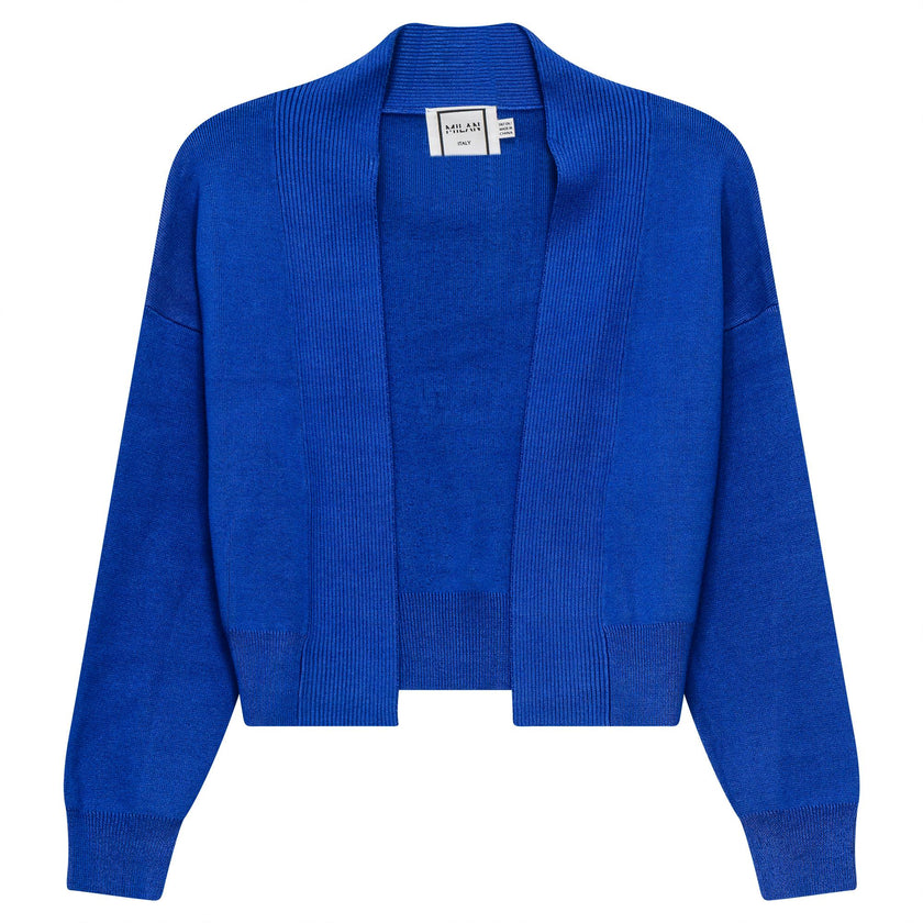 Cropped Knit Open Cardigan