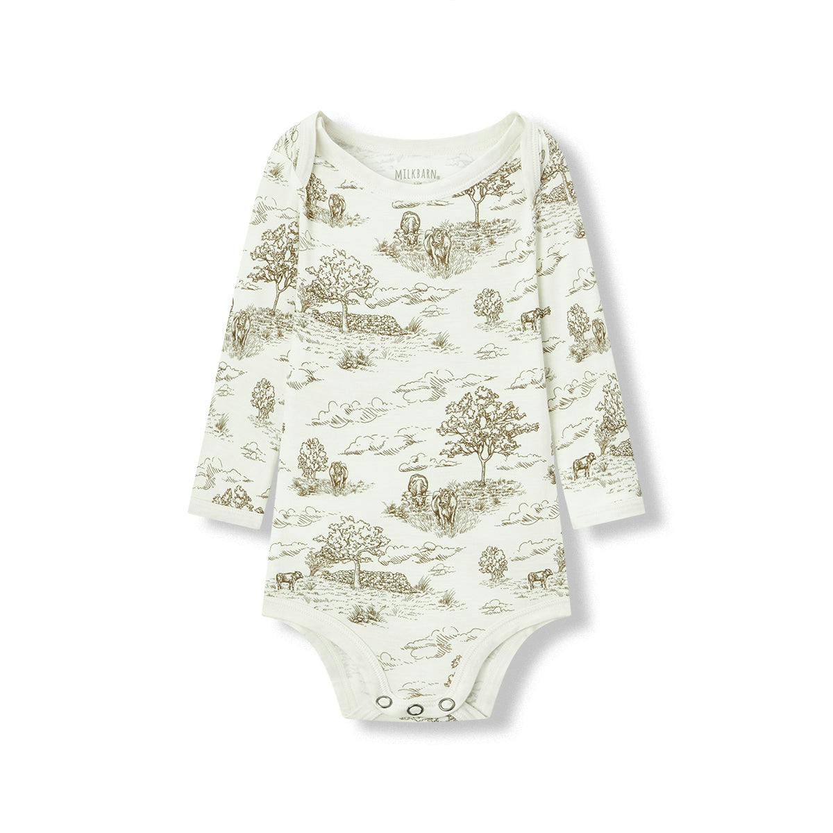 Country Toile Luxe Stretch Long Sleeve One Piece