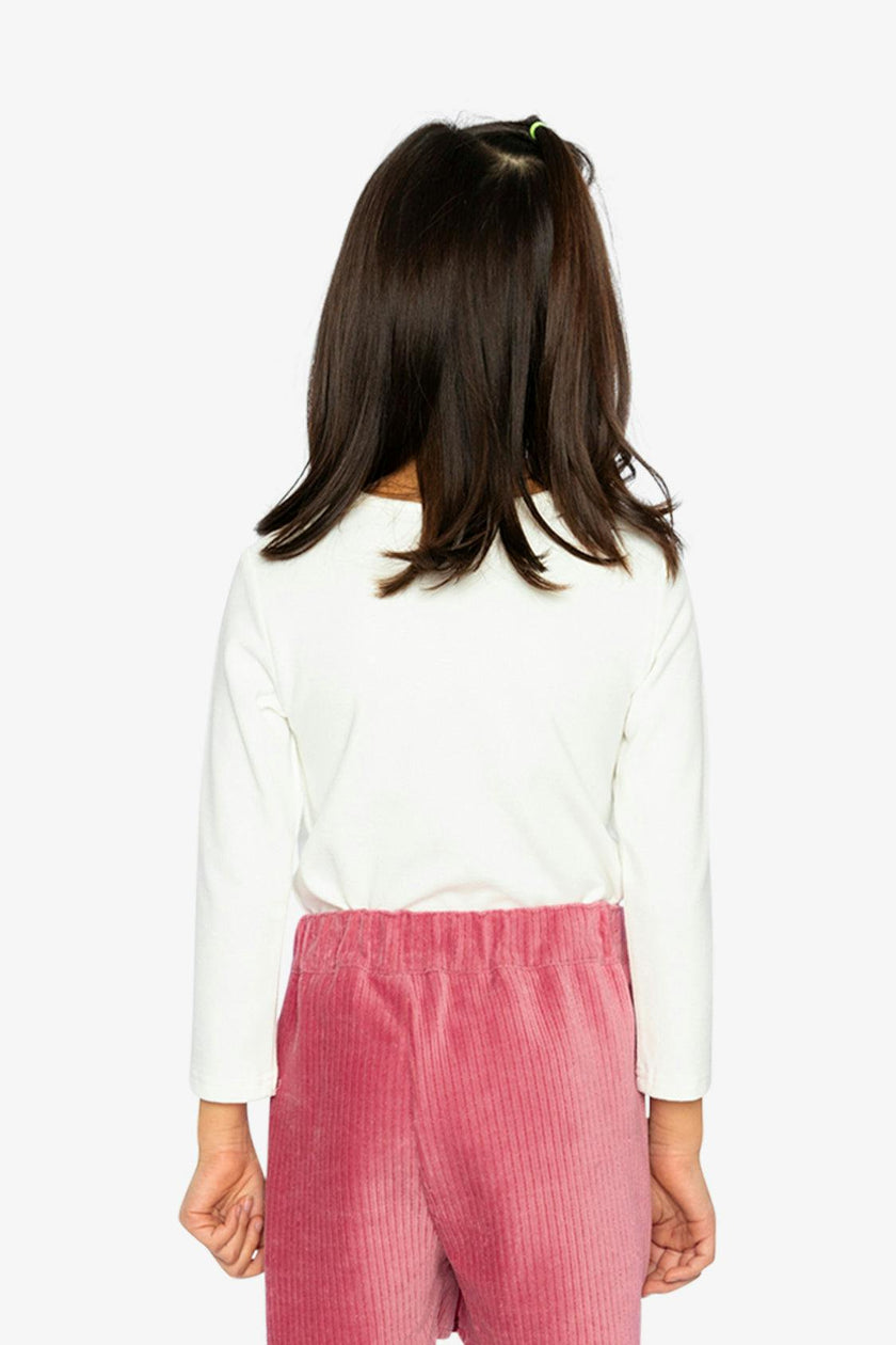 Brushed Rib Crew Neck Top Off-White