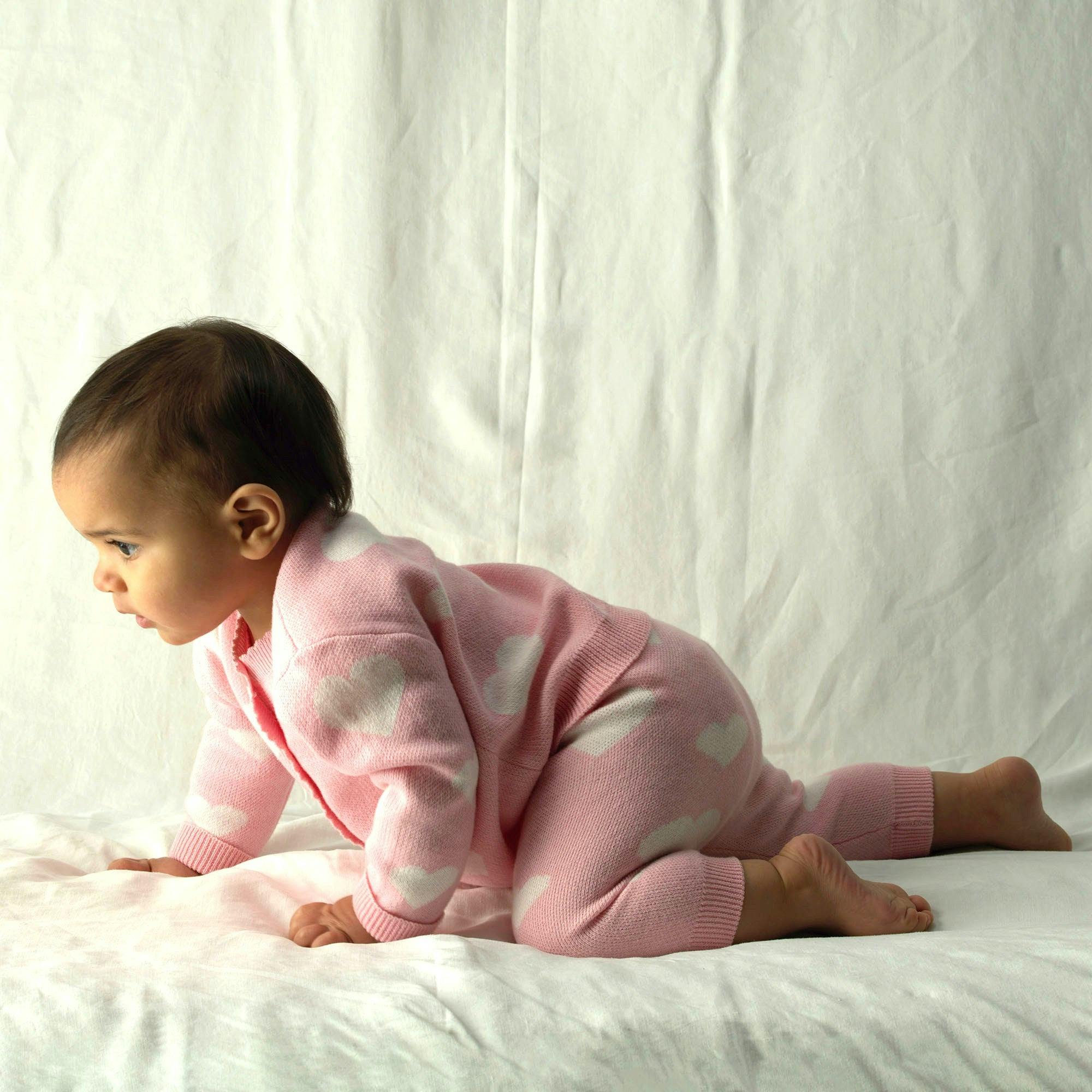 Heart Knit Cardigan & Leggings Set