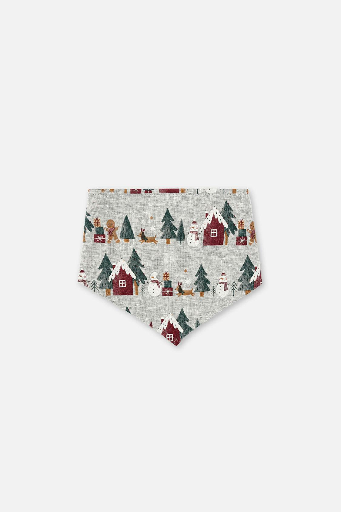 Organic Cotton One Piece Christmas Bandana For Dogs Holiday Print
