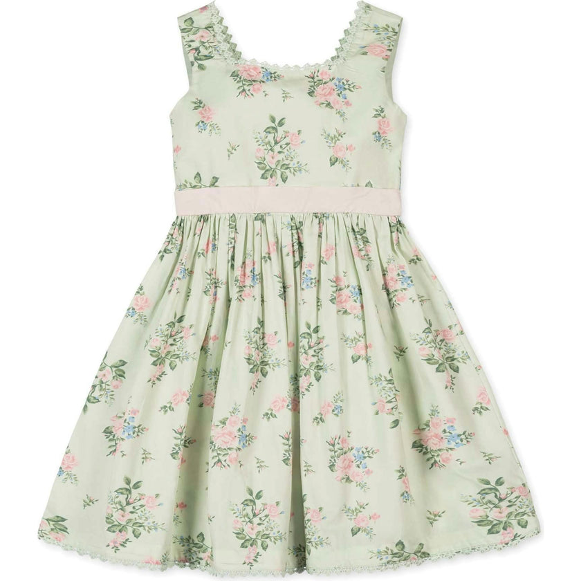 Organic Sleeveless Sateen Party Dress, Green