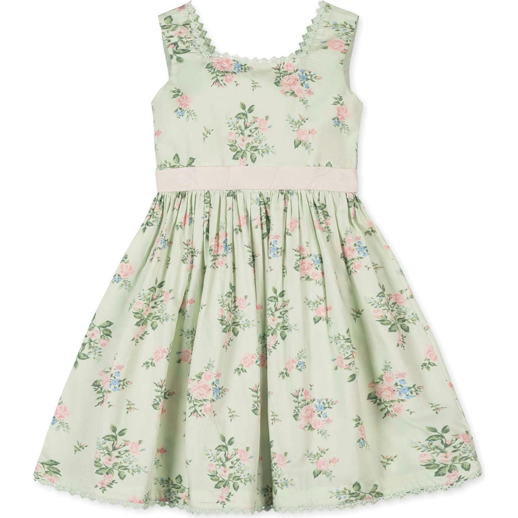 Organic Sleeveless Sateen Party Dress, Green