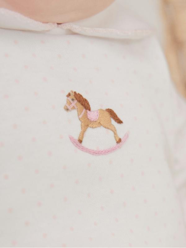 Small Rocking Horse Bloomer Set | Lt Pink Bitty Dot