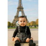 Plaid Collar Boys Overalls