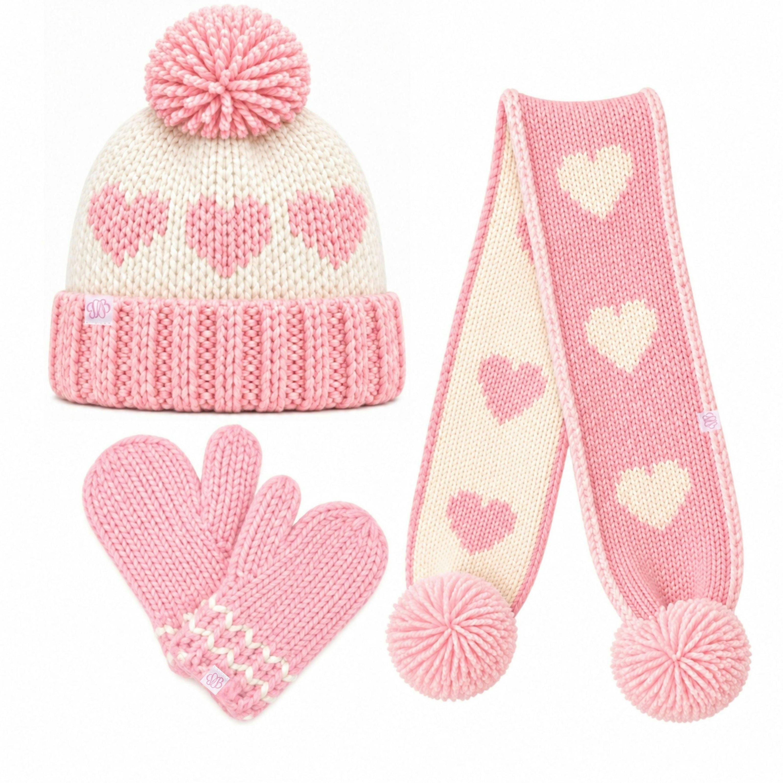 Hearts Knit Accessories Bundle
