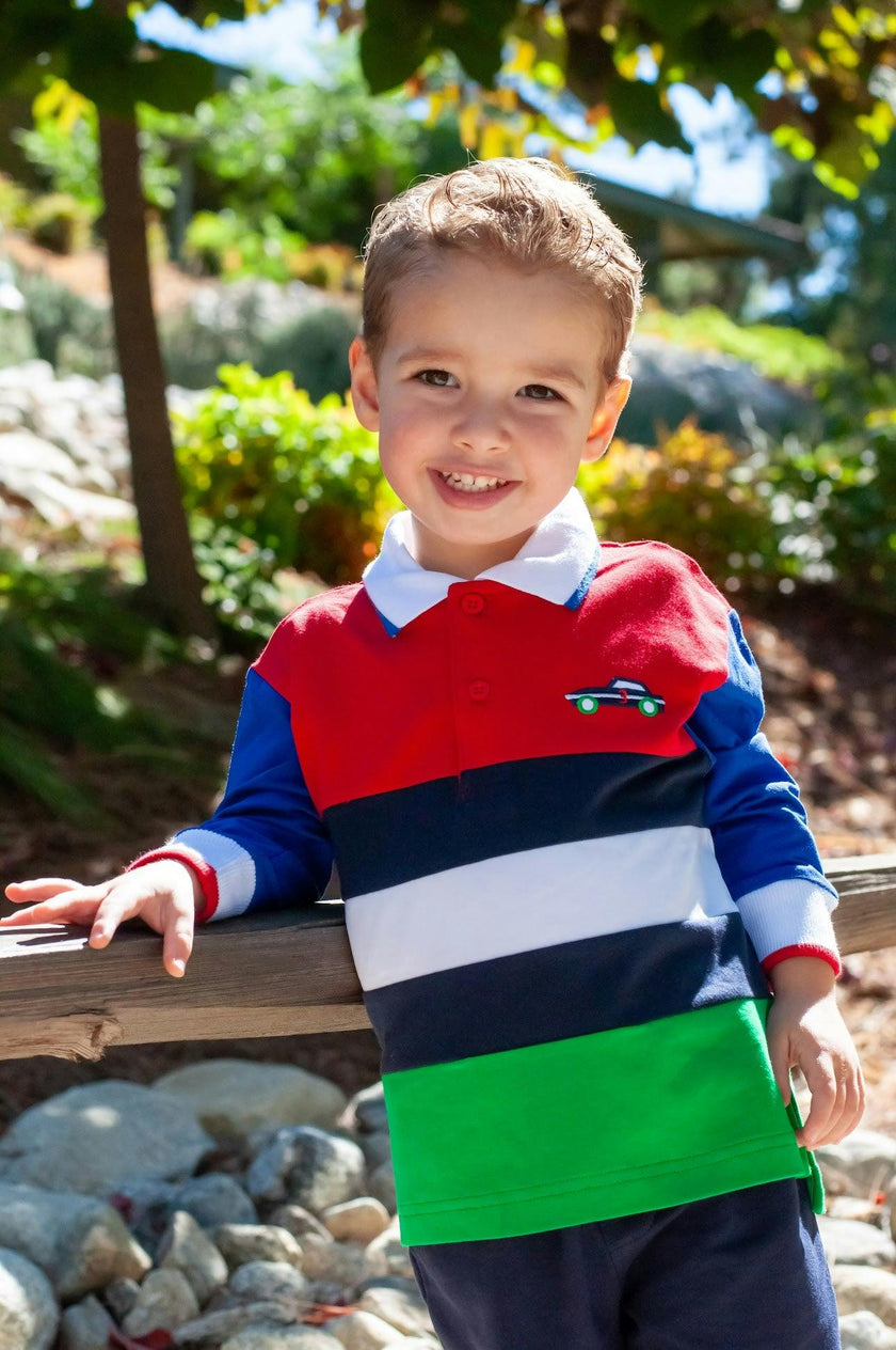 Jersey Knit Polo With Race Car