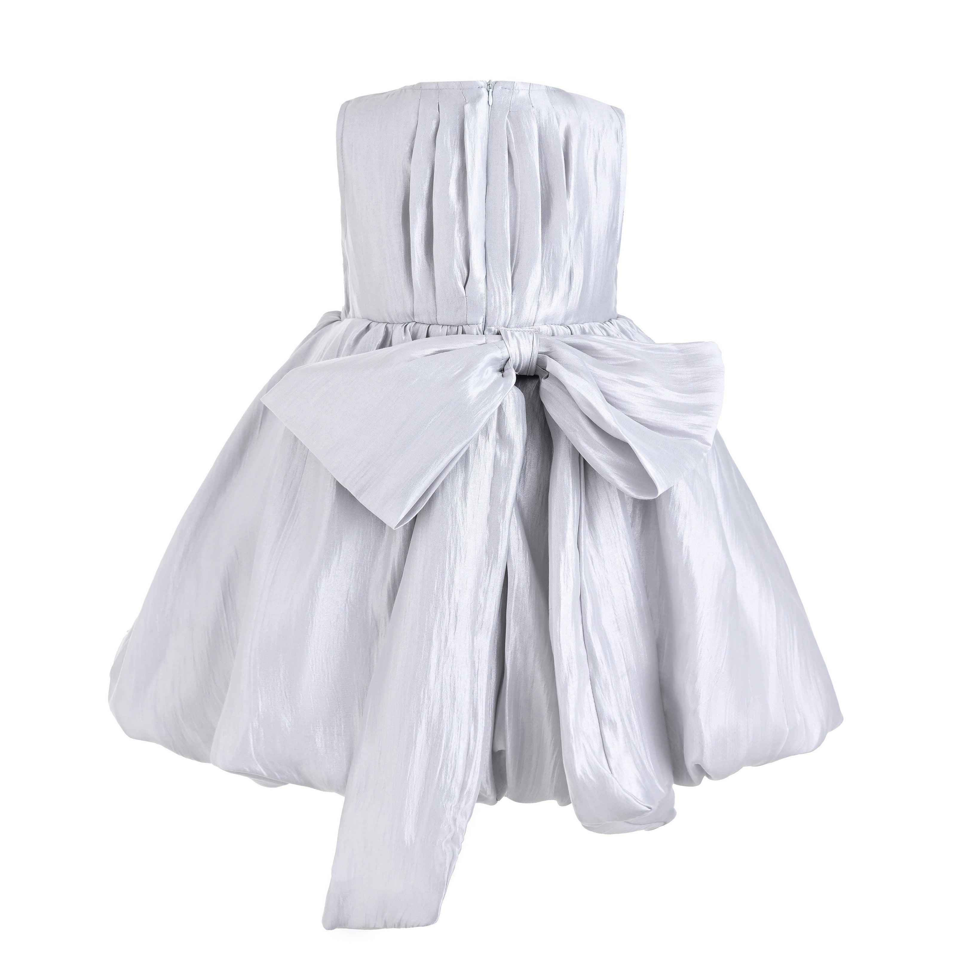 Silver Bow Back Bubble Dress
