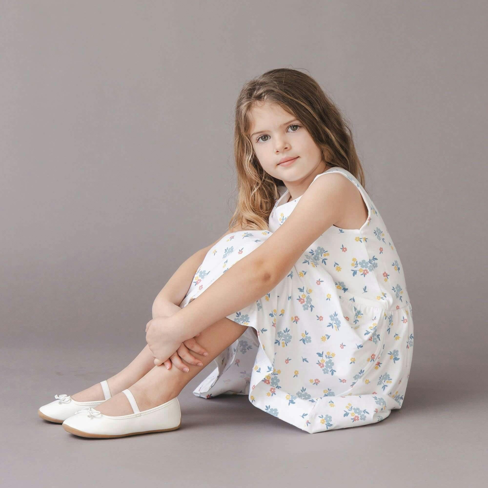 Organic Sleeveless Knit Tank Dress, White