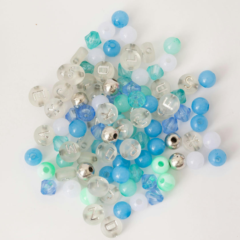 Sail Clear Alphabet Bead DIY Stretch Bracelet Kit with Sailboat Charm