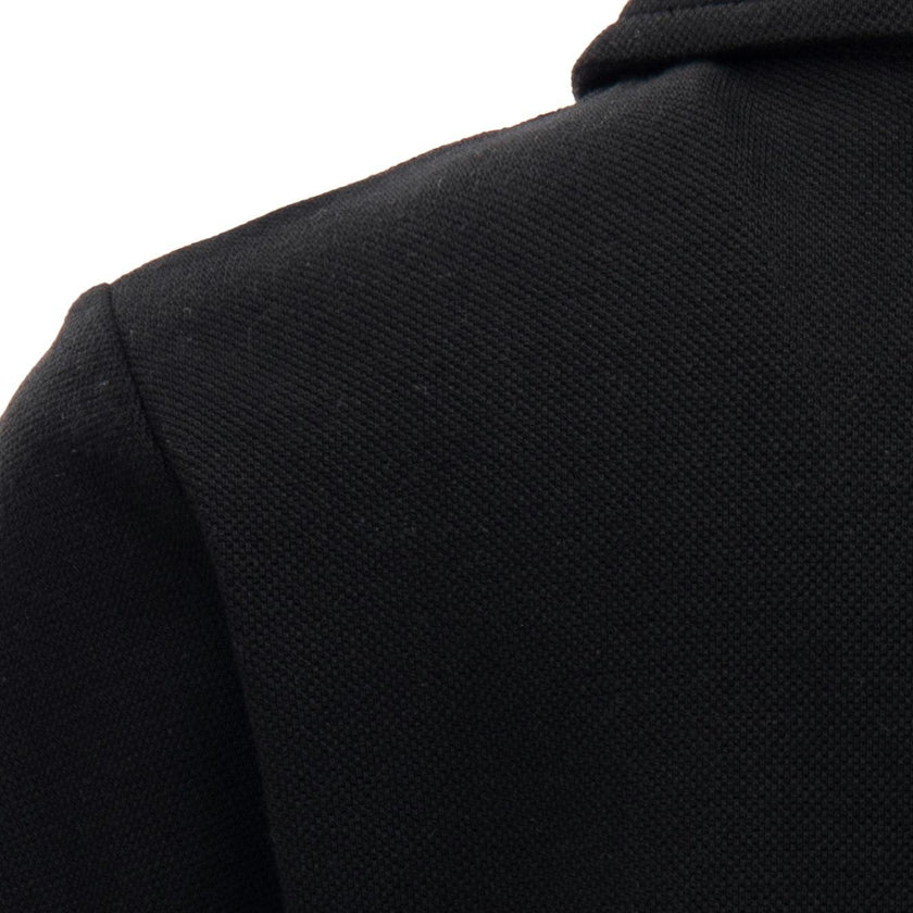 Black Solid Logo Polo