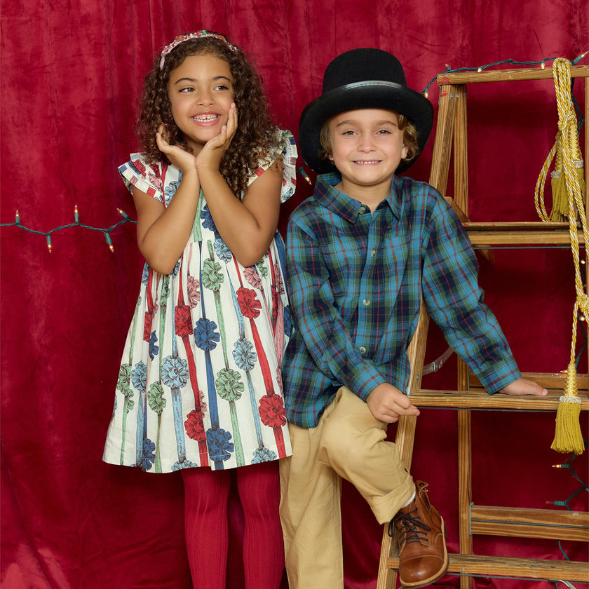 Boys Jack Shirt - Blue Tartan