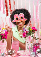 Packed Party Better in Boots Pink Glitter Cowboy Boot Novelty Party Glasses - Glitter Felt Boot Shape with Jewel Heart Details, One Size Fits All
