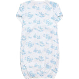 Blue Toile Baby Gown