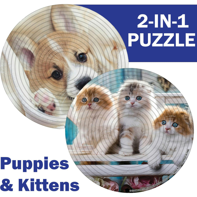 Spin Flip Puzzle: Puppies & Kittens 2L