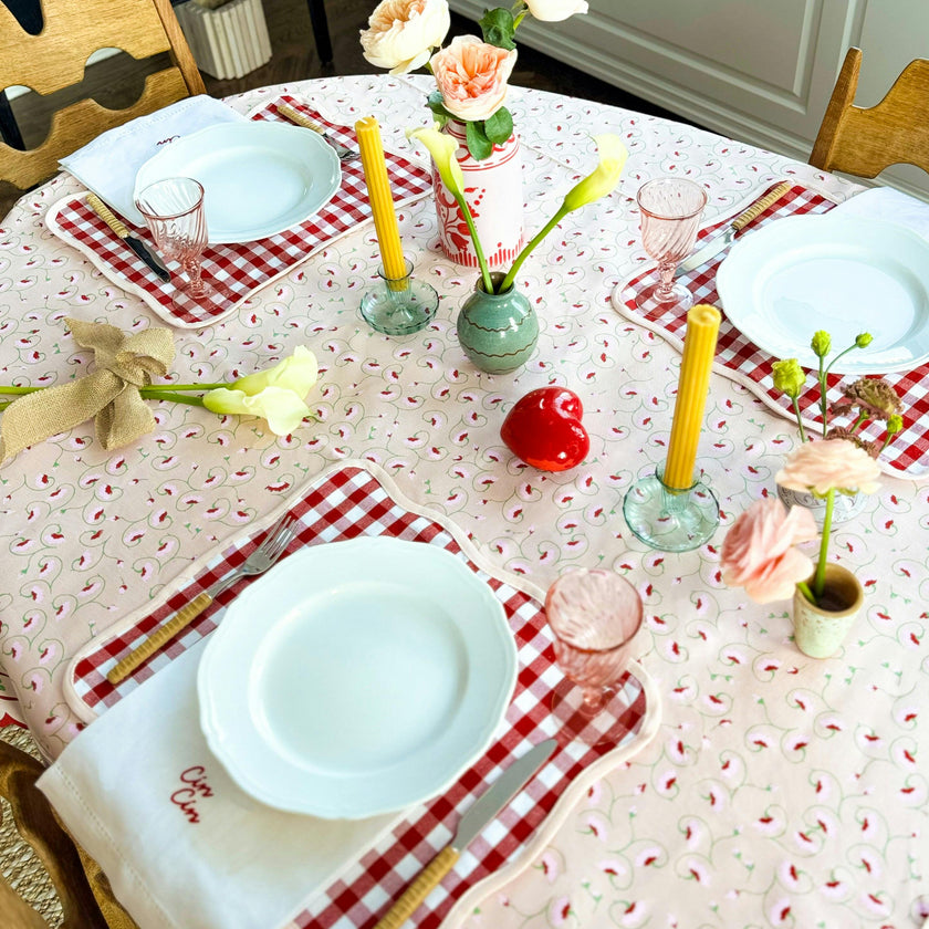 Set of 4 Giardino Reversible Placemats (Rosso/Rosa)