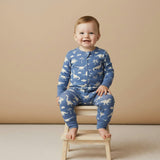 Organic 2-Way Zip Romper - Dino