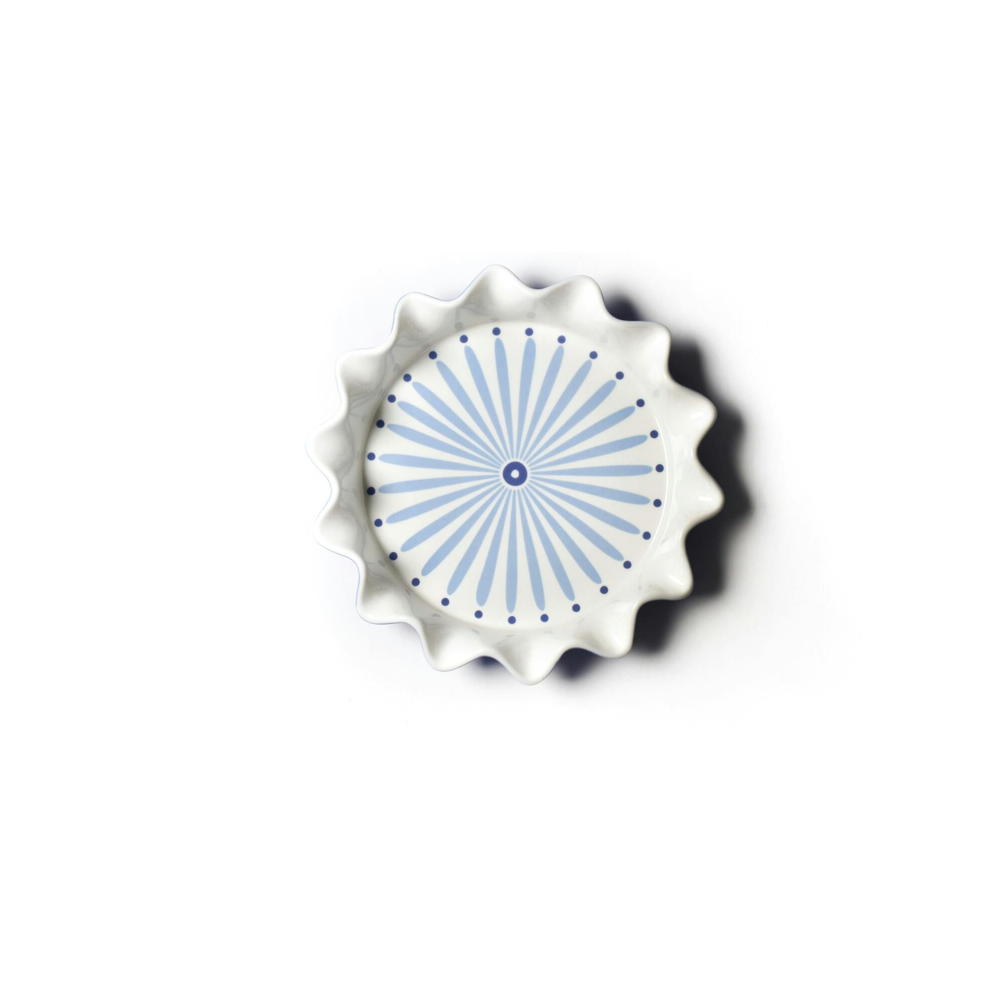Iris Blue Burst 8 Ruffle Pie Dish