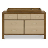 Eloise 7-Drawer Wide Assembled Dresser (56") in Natural Walnut & Performance Sand Eco-Weave