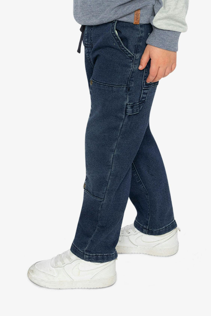 French Terry Denim Pants Navy Blue