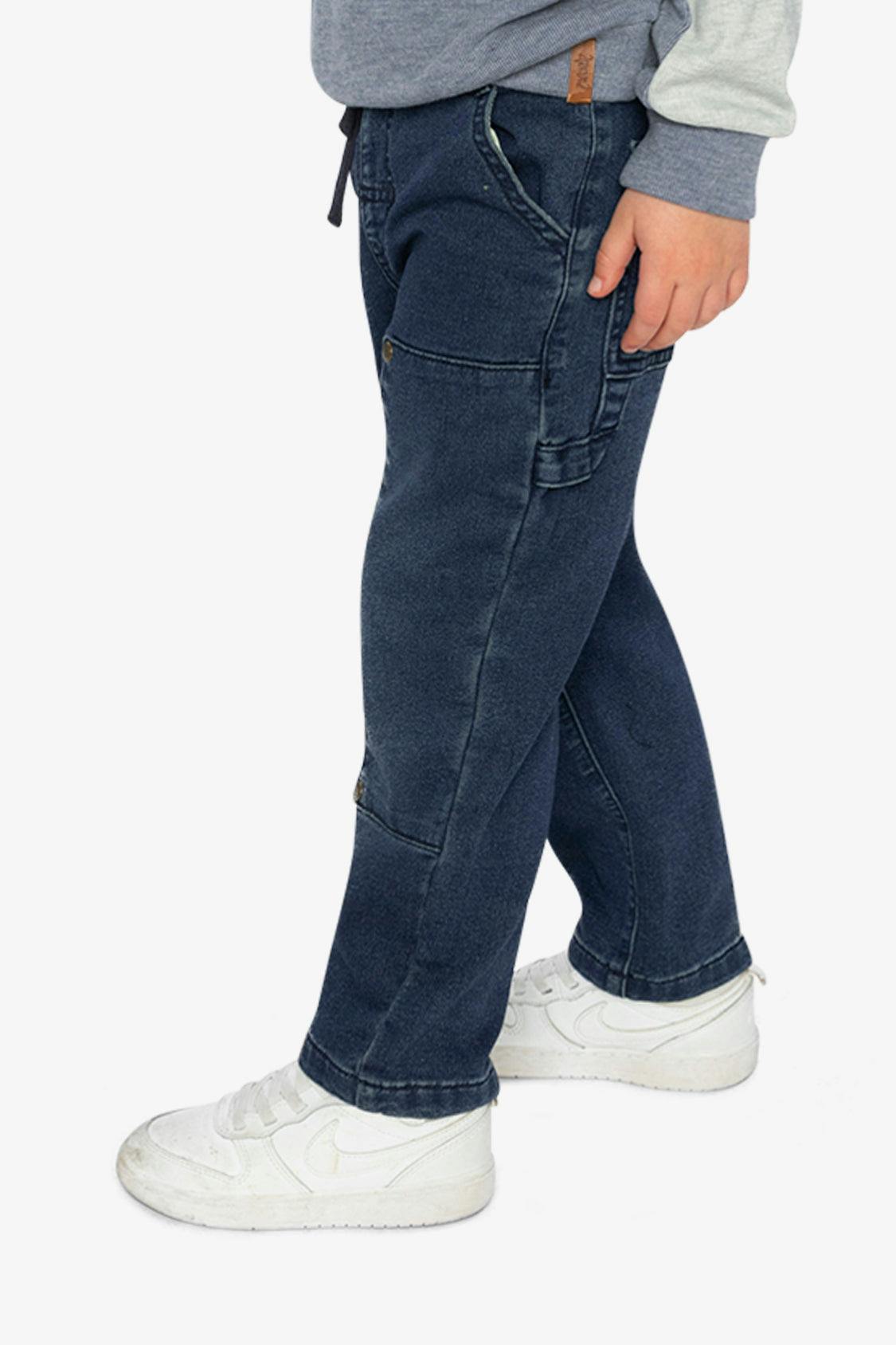 French Terry Denim Pants Navy Blue