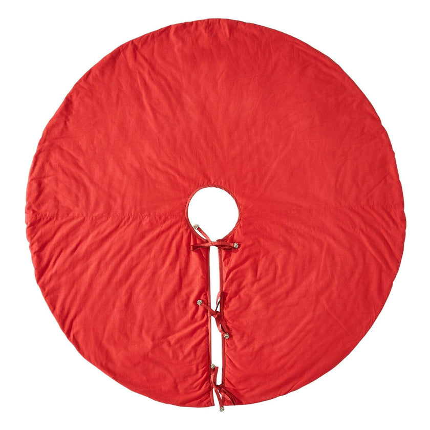Imperial Design Hand Beaded Red Christmas Tree Skirt Red 60"