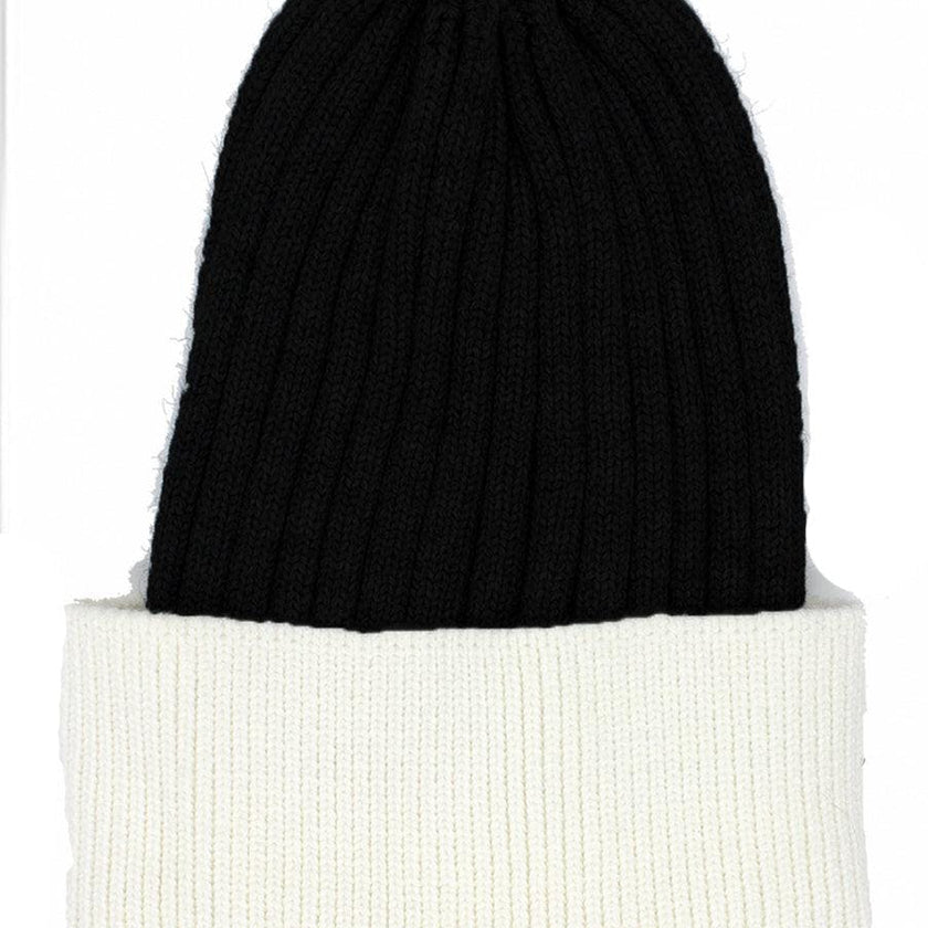 Ribbed Flat Wool Blend Hat With A Genuine Fur Pom (TikTok)