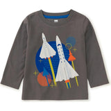 Space Ace Graphic Print Crew Neck Long Sleeve T-Shirt, Multi