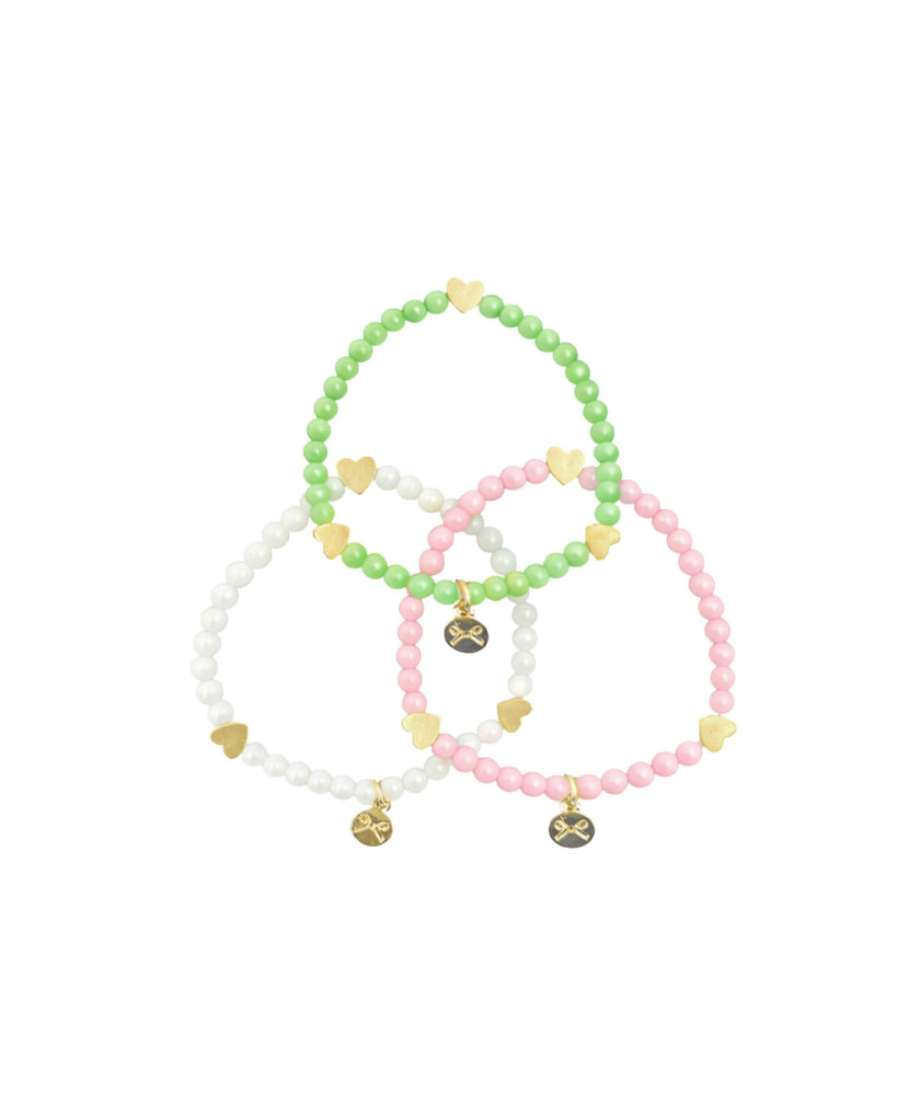 Hearts Bracelet Gift Set - Pink, White, Green
