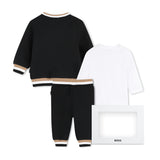 Black Logo Baby Jacket Set